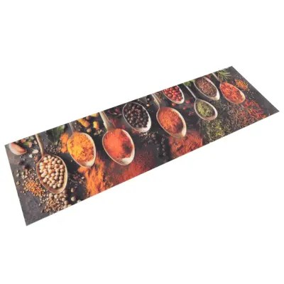 vidaXL Kuhinjska preproga pralna žlice in začimbe 45x150 cm žamet