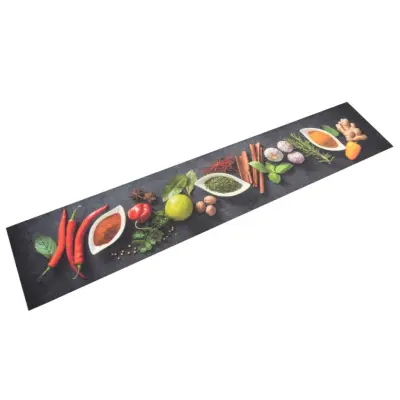vidaXL Kuhinjska preproga pralna začimbe 60x300 cm žamet