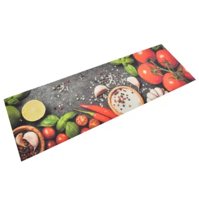 vidaXL Kuhinjska preproga pralna zelenjava 60x180 cm žamet