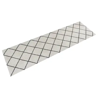 vidaXL Kuhinjska preproga pralna kvadratni motiv 45x150 cm žamet