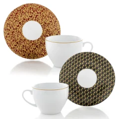 Set skodelica za čaj s podstavkom Ortisei 220ml / 2 kos / porcelan