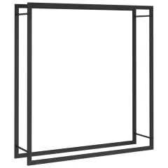 vidaXL Stojalo za drva mat črno 110x28x116 cm jeklo