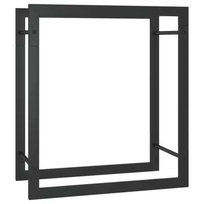 vidaXL Stojalo za drva mat črno 50x28x56 cm jeklo
