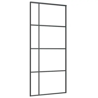 vidaXL Drsna vrata mlečno ESG steklo in aluminij 90x205 cm črna