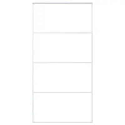 vidaXL Drsna vrata ESG steklo in aluminij 102,5x205 cm bela