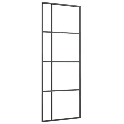 vidaXL Drsna vrata mlečno ESG steklo in aluminij 76x205 cm črna