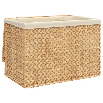vidaXL Košara za perilo s 3 predelki 75x42,5x52 cm vodna hijacinta