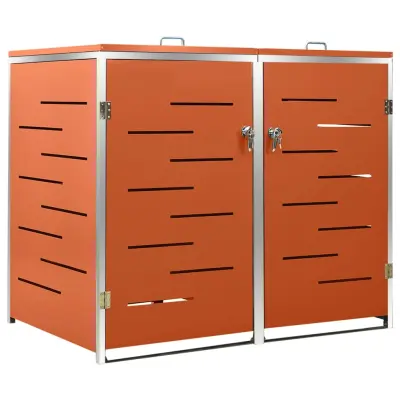vidaXL Dvojna lopa za smetnjak 138x77,5x112,5 cm nerjaveče jeklo