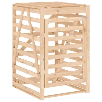 vidaXL Lopa za smetnjak 84x90x128,5 cm trdna borovina