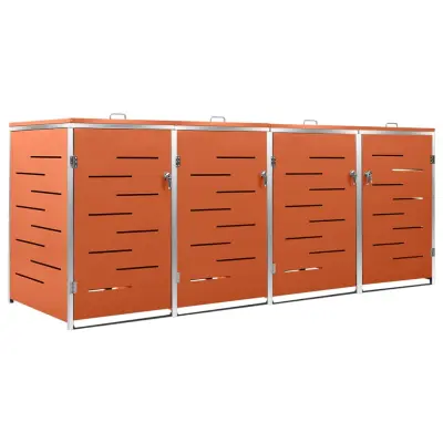 vidaXL Lopa za 4 smetnjake 276,5x77,5x112,5 cm nerjaveče jeklo
