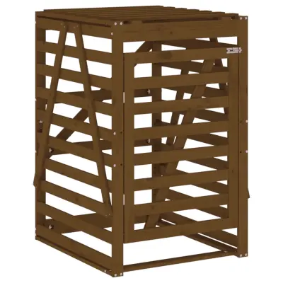 vidaXL Lopa za smetnjak medeno rjava 84x90x128,5 cm trdna borovina