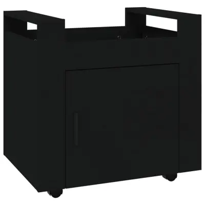 vidaXL Voziček za pisalno mizo črn 60x45x60 cm inženirski les