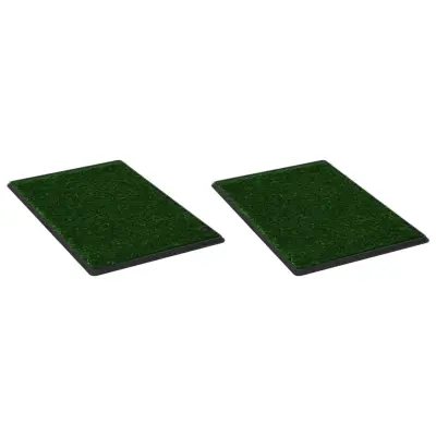 vidaXL Stranišče za hišne ljubljenčke 2 kosa z umetno travo 76x51x3 cm