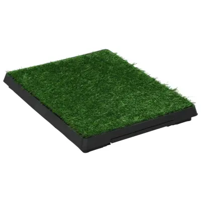 vidaXL Stranišče za hišne ljubljenčke z umetno travo zeleno 63x50x7 cm