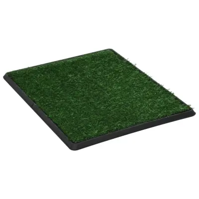 vidaXL Stranišče za hišne ljubljenčke z umetno travo zeleno 64x51x3 cm