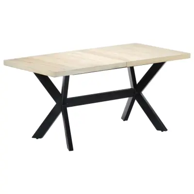 vidaXL Jedilna miza bela 160x80x75 cm trden mangov les