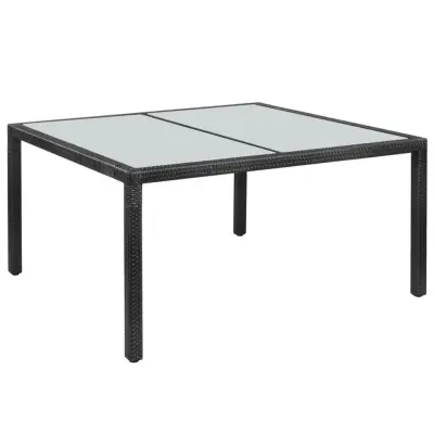vidaXL Vrtna miza črna 150x90x75 cm poli ratan