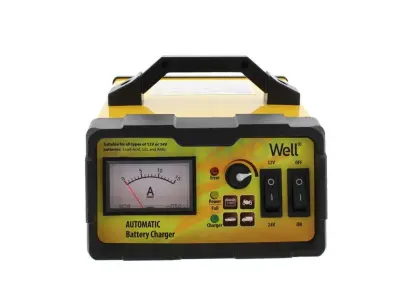 Avto polnilec WELL, 12V/24V DC, 15A