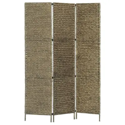 vidaXL Paravan 3-delni 116x160 cm vodna hijacinta rjav
