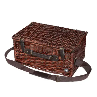 Piknik košara Varese set 4 krožniki+pribor 46x30xh18cm / za 4 osebe / les, tekstil