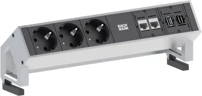 Bachmann 902.502 razdelilna letev 3-kratni  črna\, aluminij wieland vtič 1 kos