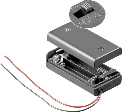 Goobay 12443 baterijska škatla 2x Mignon (AA) kabel (D x Š x V) 68.4 x 35.4 x 18.6mm Držalo za baterijo Goobay z 2 kabloma za 2 Mignon (D x Š x V) 68.