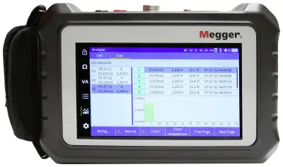 Megger tester za baterije  Merilno območje (tester baterij) do 600 v\, do 1000 v baterija Bite5