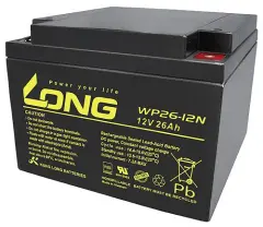 Long WP26-12N-M WP26-12N-M svinčeni akumulator 12 V 26 Ah svinčevo-koprenast (ŠxVxG) 166 x 125 x 175mm M5-vijačni priklop nizko samopraznjenje, brez v