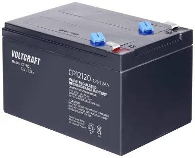 VOLTCRAFT CE12V/12Ah VC-12713990 svinčeni akumulator 12 V 12 Ah svinčevo-koprenast (ŠxVxG) 151 x 101 x 98mm ploščati vtič, 6,35mm brez vzdrževanja