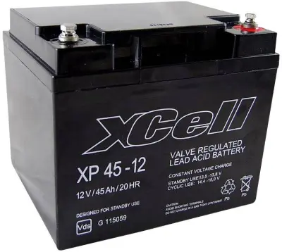 XCell XP 45 - 12 XP4512 svinčeni akumulator 12 V 45 Ah svinčevo-koprenast (ŠxVxG) 197 x 170 x 165mm M6-vijačni priklop brez vzdrževanja, vds certifika