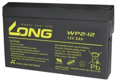 Long WP2-12 WP2-12 svinčeni akumulator 12 V 2 Ah svinčevo-koprenast (ŠxVxG) 150 x 90 x 20mm ploščati vtič 4,8mm nizko samopraznjenje, brez vzdrževanja