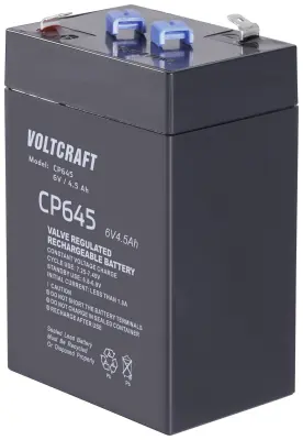 VOLTCRAFT CE6V/4,5Ah VC-12713940 svinčeni akumulator 6 V 4.5 Ah svinčevo-koprenast (ŠxVxG) 70 x 107 x 47mm ploščati vtič 4,8mm brez vzdrževanja