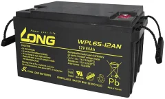 Long WPL65-12AN-M WPL65-12AN-M svinčeni akumulator 12 V 65 Ah svinčevo-koprenast (Š x V x G) 350 x 179 x 167 mm M6-vijačni priklop nizko samopraznjenje\, brez vzdrževanja