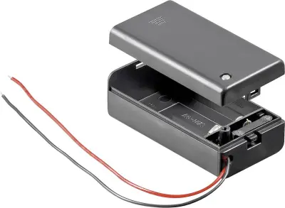 Držalo za baterijo Goobay z 2 kabloma za 9V-blok (D x Š x V) 68.4 x 33.2 x 25.6 mm