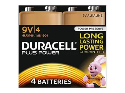 Alkalne baterije Duracell Plus Power MN1604B4 PP3 9V (4 kos)