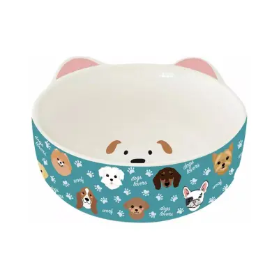 Skleda za psa Dogs Family 20,5cm / okrogla / porcelan
