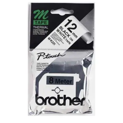 Brother Schriftbandkassette BF.weiß/DF. schwarz M-K231S: Brother kartuša s trakom BF. bela/DF. črna M-K231S.