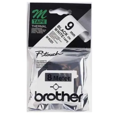 Brother Schriftbandkassette BF.weiß/ DF.schwarz M-K221S: Brother kartuša s trakom BF. bela/DF. črna M-K221S.