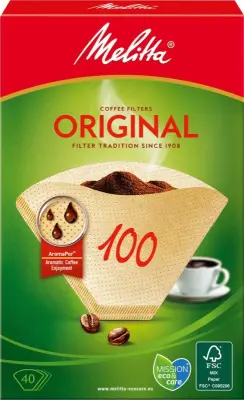 Fillske vrečke Melitta SDA 100/40 Naturbr (VE40)