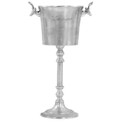 vidaXL Vrč za hlajenje šampanjca trden aluminij 39x29x71 cm srebrn