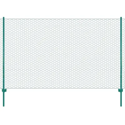 vidaXL Žična mrežna ograja s stebrički jeklo 25x1,5 m zelena