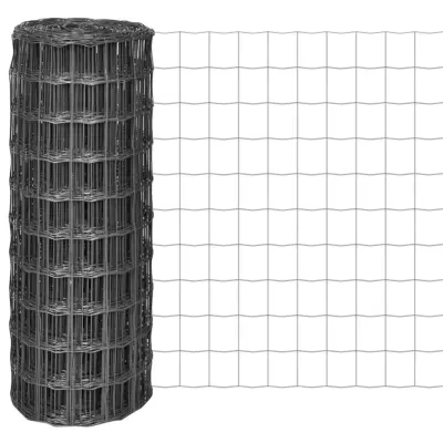 vidaXL Evro ograja iz jekla 25x1 m siva