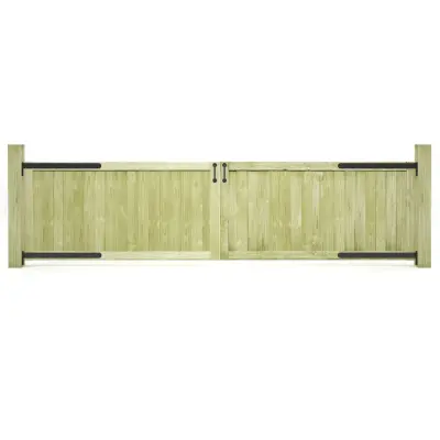 vidaXL Vrtna vrata 2 kosa impregnirana borovina 300x75 cm