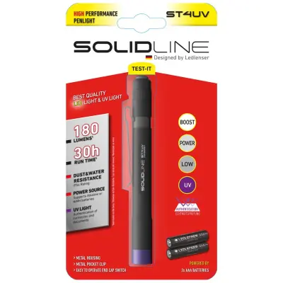 Ledlenser Solidline ST4UV, Delovna svetilka, Črna