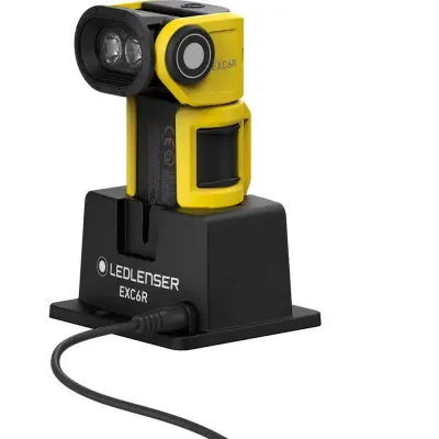 LEDLENSER EXC6R ATEX, Ročna polnilna svetilka, a polnilno postajo,črno/rumena
