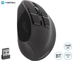 Natec EUPHONIE 2400DPI vertikalna ergonomska črna brezžična miška