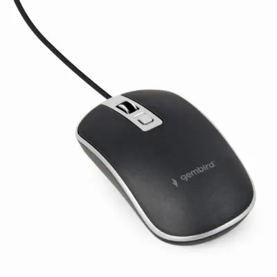RATON GEMBIRD WIRED OPTIČNA MISE USB BLACK SILVER