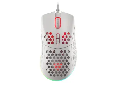 Raton Gaming Genesis Krypton 555 RGB 8000DPI Blanco