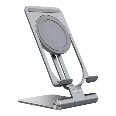 Qi brezžični indukcijski polnilec z zibelko Nillkin PowerHold Mini (siv)