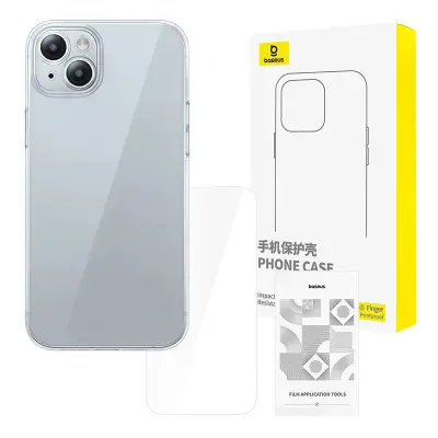 Prozorno ohišje Baseus iPhone 15 + kaljeno steklo